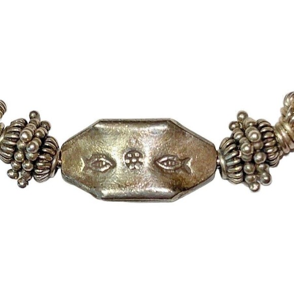 Silver Spring Coil Primitive 925 Spacer Bead Bracelet 23g S Hook Clasp - Picture 4 of 7